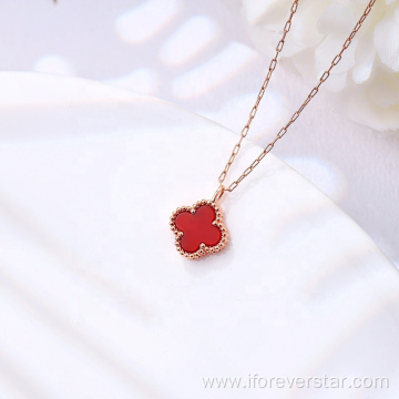 Four Leaf Clover 18k gold jewelry women necklace